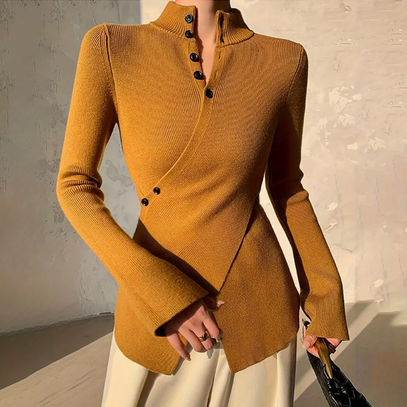 European and American Style Turtleneck Sweater for Women, Commuter Knitwear