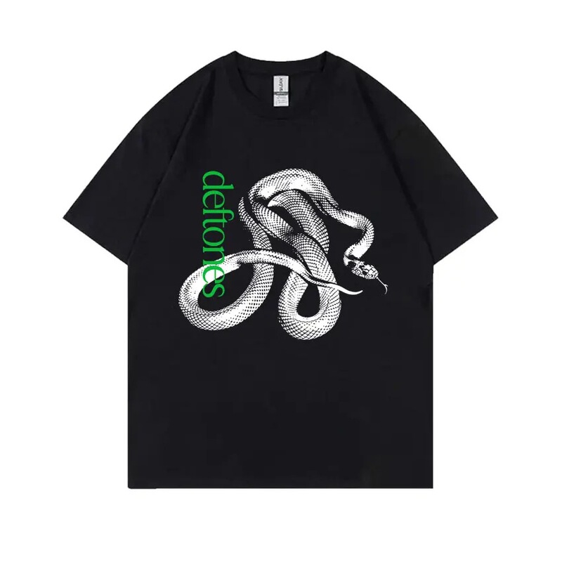 Limited Edition Rock Band Deftones Private Music Snake Graphic T-Shirt Summer Men's and Women's Fashion Alternative Gold Limited Edition Rock Band Deftones Private Music Snake Graphic T-Shirt Summer Men's and Women's Fashion Alternative Gold