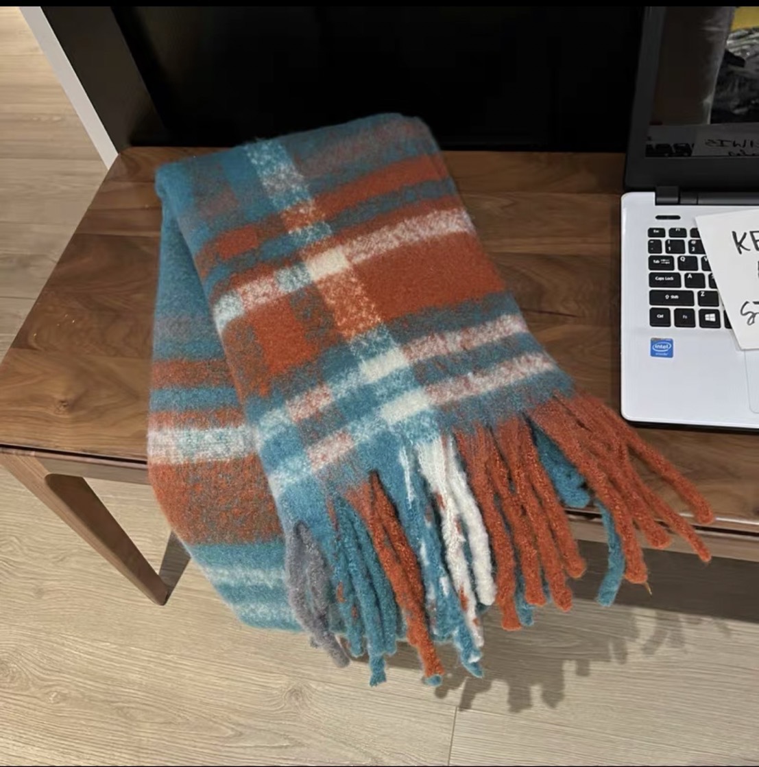 Maillard i mitation cashmere plaid per donna, versatile in inverno, sciarpa coreana di alta qualità, spessa e calda_voghion.com