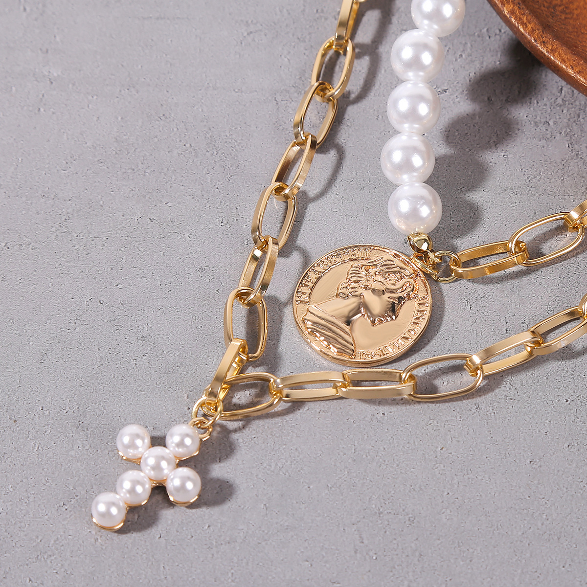 Fashion Heart Shape Artificial Pearl Alloy Beaded Womenu0027S Layered Necklaces Pendant Necklace 1 P