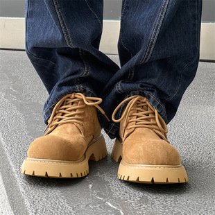 Derby shoes new high-top thick-soled big-head martin boots retro tooling fashion trend rhubarb boots 38933-J
