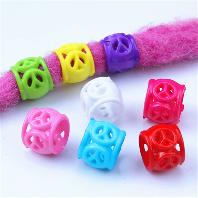 Парик косичка головной убор Пластиковый Акриловый бусины с большим отверстием Детские и девочки плетеные украшения для волос смешанные цвета бисером ручной работы DIY