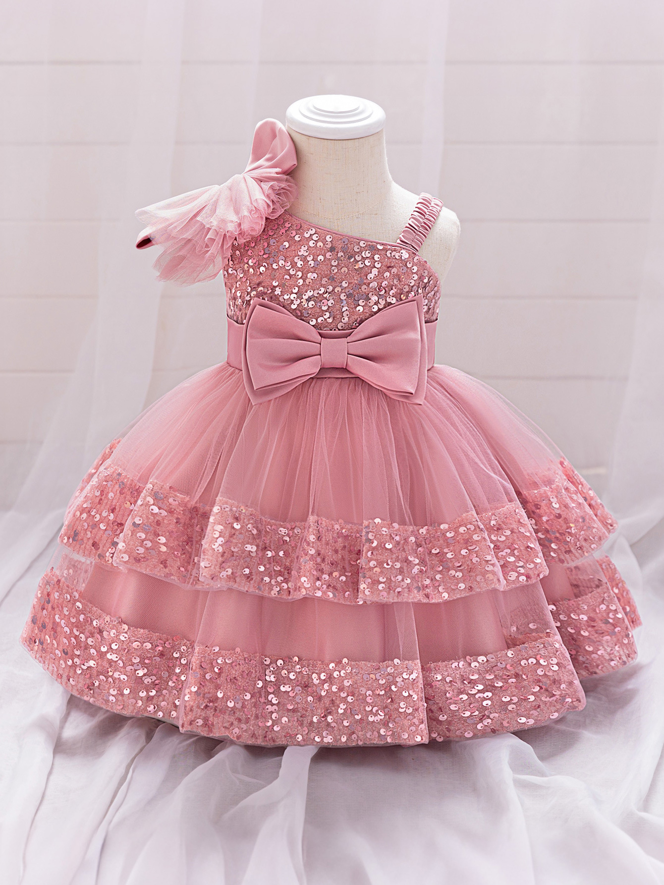 Vestido de princesa para niños europeos y estadounidenses, vestido de flor, vestido de malla para niños, vestido de cumpleaños, vestido de verano al por mayor