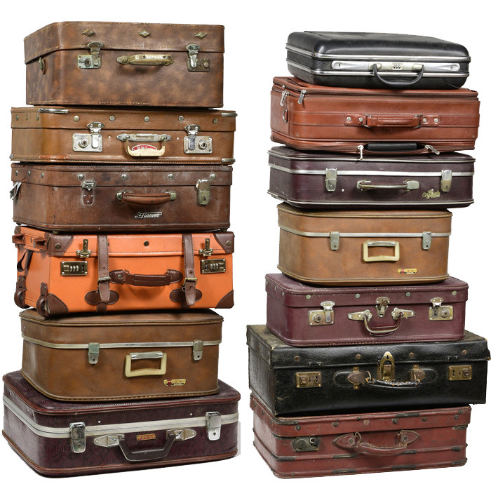 Nostalgic Small Suitcase, British Style Cosmetic Case, Travel Bag, Boarding Case, Catwalk Prop Case, Leather Suitcase