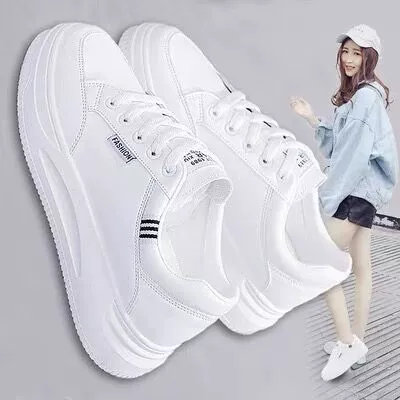 2025 новые весенне-летние женские модные универсальные повседневные кроссовки с внутренним увеличением роста, удобные белые туфли.