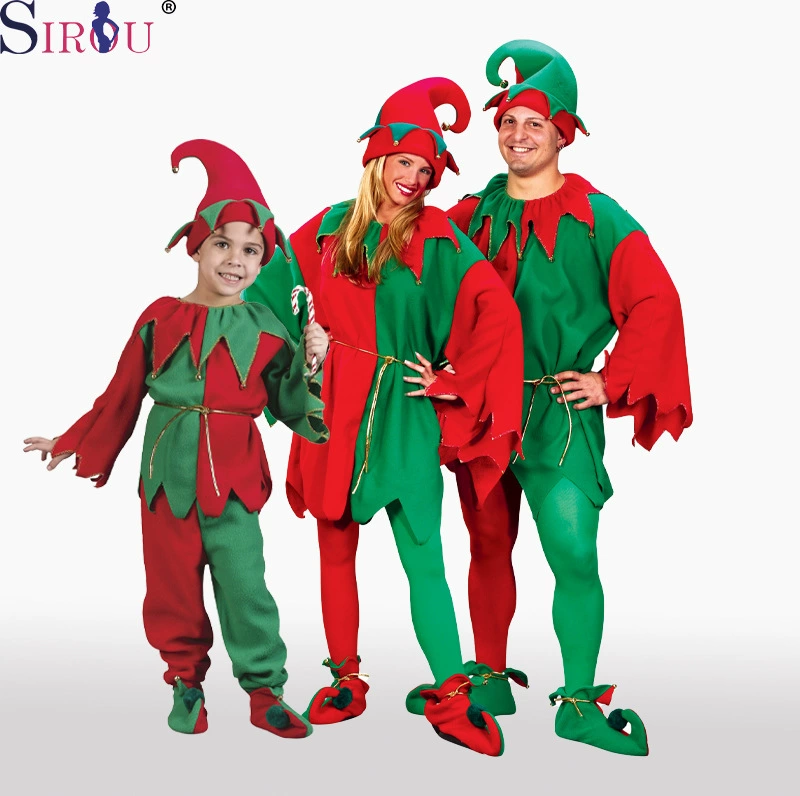 Костюмы для рождественских вечеринок в стиле семейных эльфов, костюмы для выступлений на сцене, косплей, рождественские ролевые игры