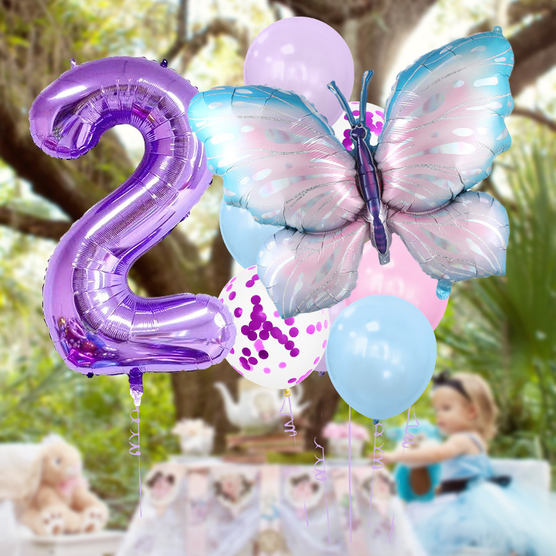 Birthday Cute Sweet Butterfly Aluminum Film Party Festival Balloons display picture 1