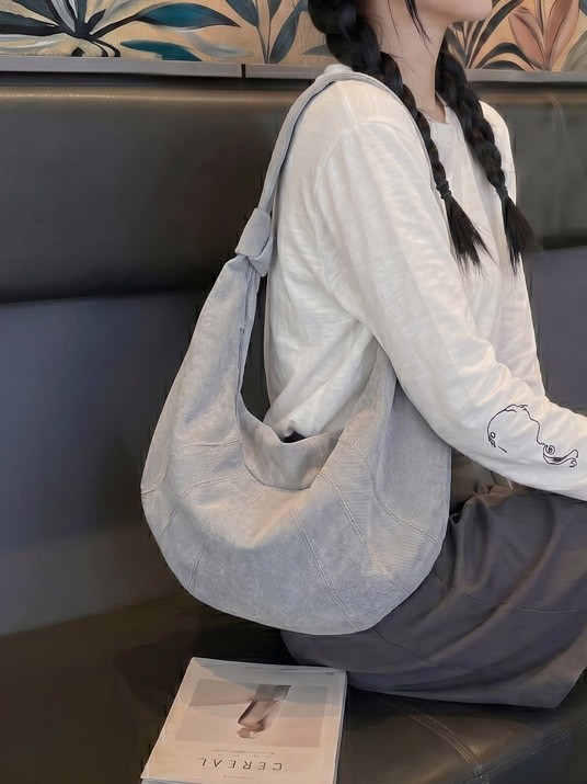 Bolsa de bolsillo de gran capacidad para mujeres nueva moda versátil bolso de corno coreano simple diseño antiguo bolso de hombro