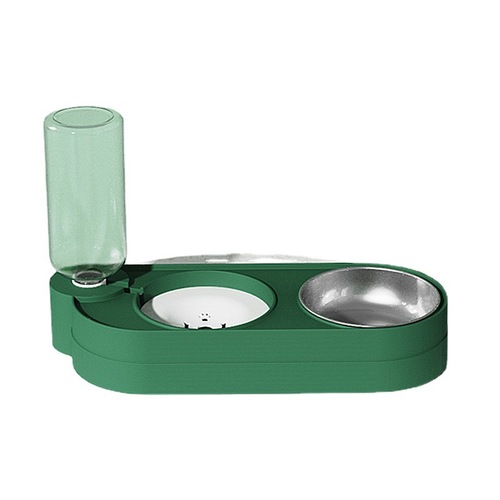 Drop shipping cat bowl wholesale pet bowl stainless steel pet water fountain pet supplies cat feeder box