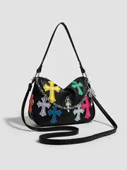 Crow Heart Exquisite Lazy Pu Leather Bucket Bag New Ins Trendy Street Style Shoulder Bag Cross Casual Tote Bag