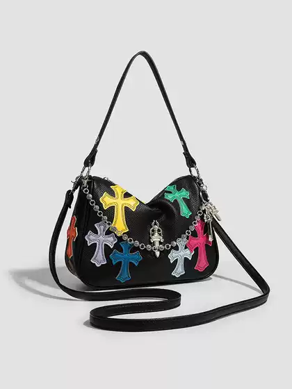 Crow Heart Exquisite Lazy Pu Leather Bucket Bag New Ins Trendy Street Style Shoulder Bag Cross Casual Tote Bag