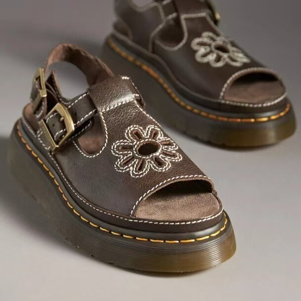 Amazon Independent Station Cross-Border Foreign Trade New European and American Fashion Women's Fish Mouth Thick-Soled Open-Toe Roman Sandals