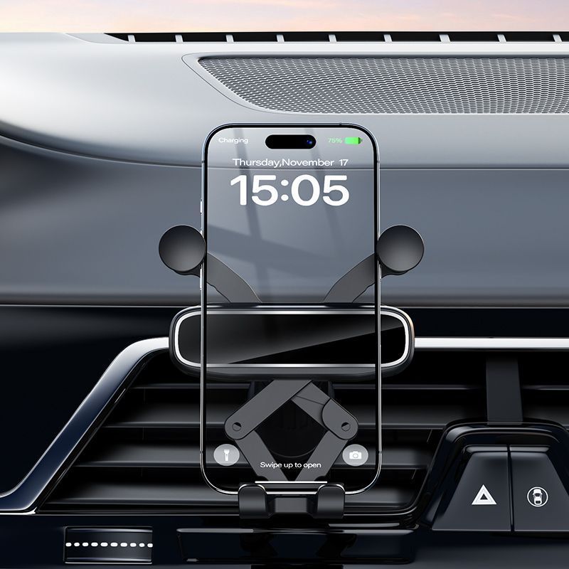 Thin and Compact Car Phone Holder, New Model 26, Dedicated for Air Vent Navigation, Multifunctional Gravity Clip Holder