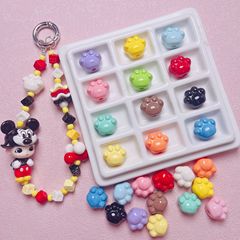 カラーかわいい塗装猫爪ストレートビーズdiy手作り携帯チェーンキーホルダー材料アクセサリー散珠