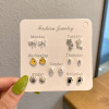 Brand set, fashionable cute universal earrings, bright catchy style