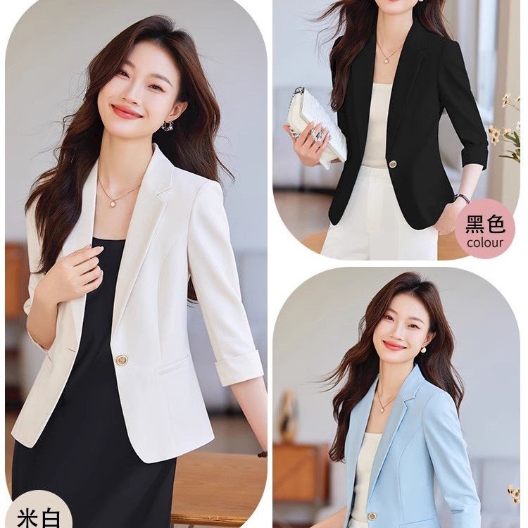 小个子西装外套女2025新款春秋冬感休闲气质修身女士西服上衣|undefined