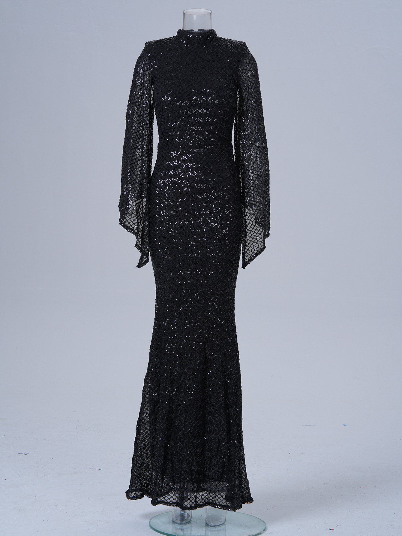 Long Sequinned Evening Dress For Prom And Banquet Women's Style_voghion.com