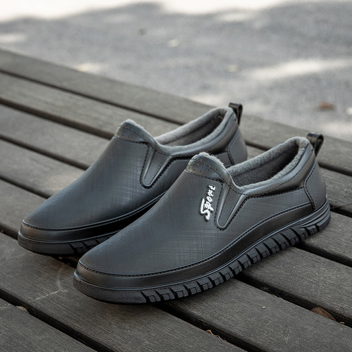 Men's Sliding Rain Shoes Waterproof Soft Soles with Fleece Rubber Shoes for Worksite Kitchen Work Boots Durable Women's Water Shoes Lightweight Sliding