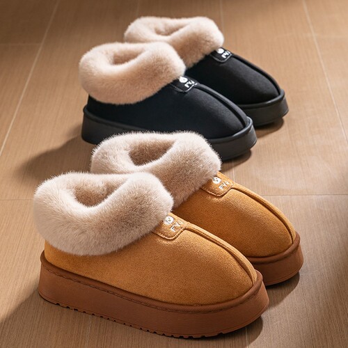New cotton slippers, women's plush, women's outer slippers, home cotton shoes, eva deodorant, non-slip, cotton wool slipper