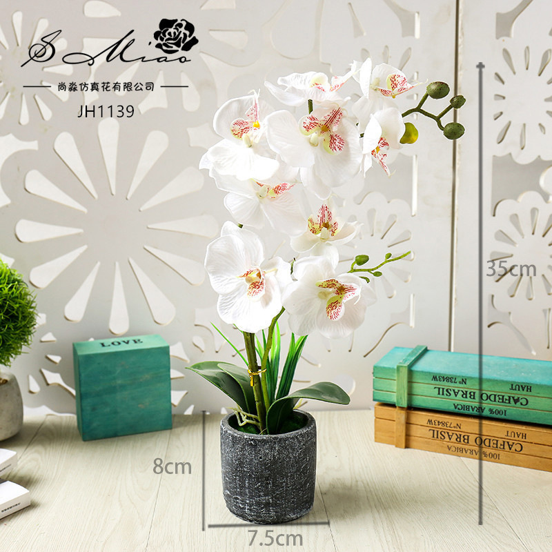 Orquídea de mariposa impresa de serigrafía floral orquídea de mariposa imitación de flores bonsai decoración de sala de estar decoración de escritorio interior decoración de casa maceta artificial image 5