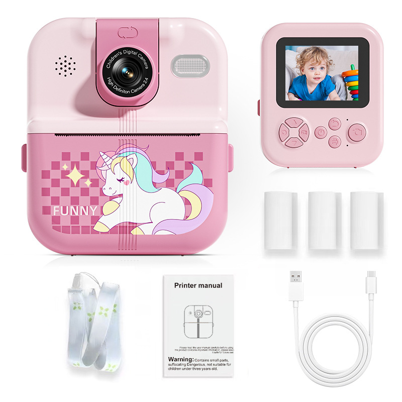 Transfronterizo nueva cámara de impresión infantil P02 APP conexión 180 grados lente de flip impresión térmica fotolitre