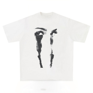 Cross-border Amazon 2025 new hip-hop street short sleeve summer creative bottoming shirt cotton T-shirt a generation of hair