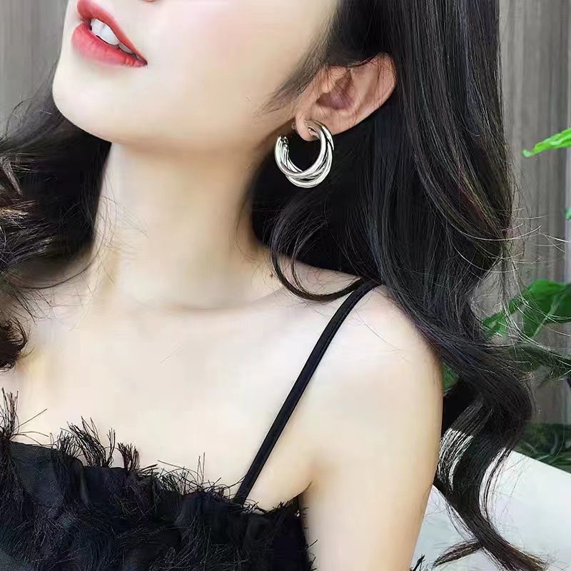 Titanium Steel Material 1 Pair Casual Streetwear Geometric Plating Titanium Steel Earrings