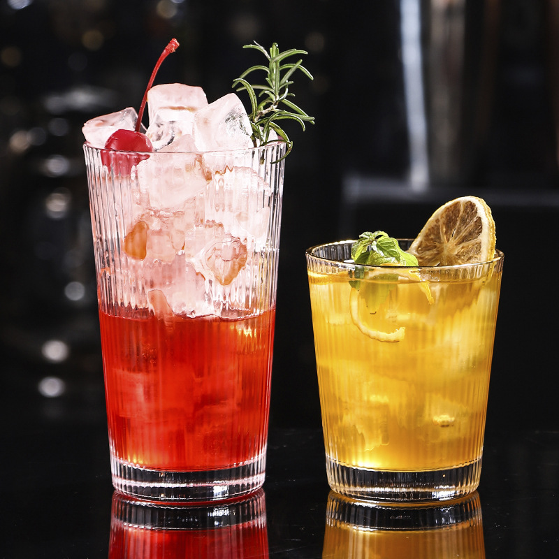 INS estilo rayas verticales simples taza de paja con tapa taza de agua de alto aspecto taza de café de leche taza de bebida taza de café de hielo