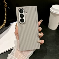 适用三星Zfold7磁吸手机壳Samsung折叠6保护5套中轴凯夫拉纤维纹4