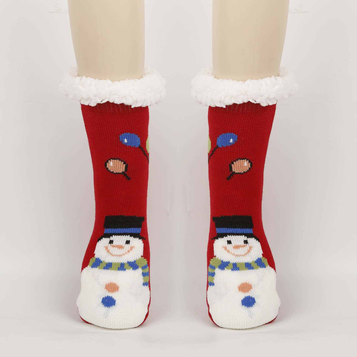 Calcetines de Navidad calcetines de piso de otoño e invierno para mujer calcetines de nieve engrosados forrados de lana calcetines de sueño en casa calcetines de alfombra