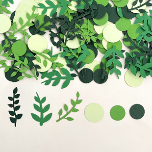135 pieces of confetti grass polka dot green plant leaves birthday party table decoration throw ZX025
