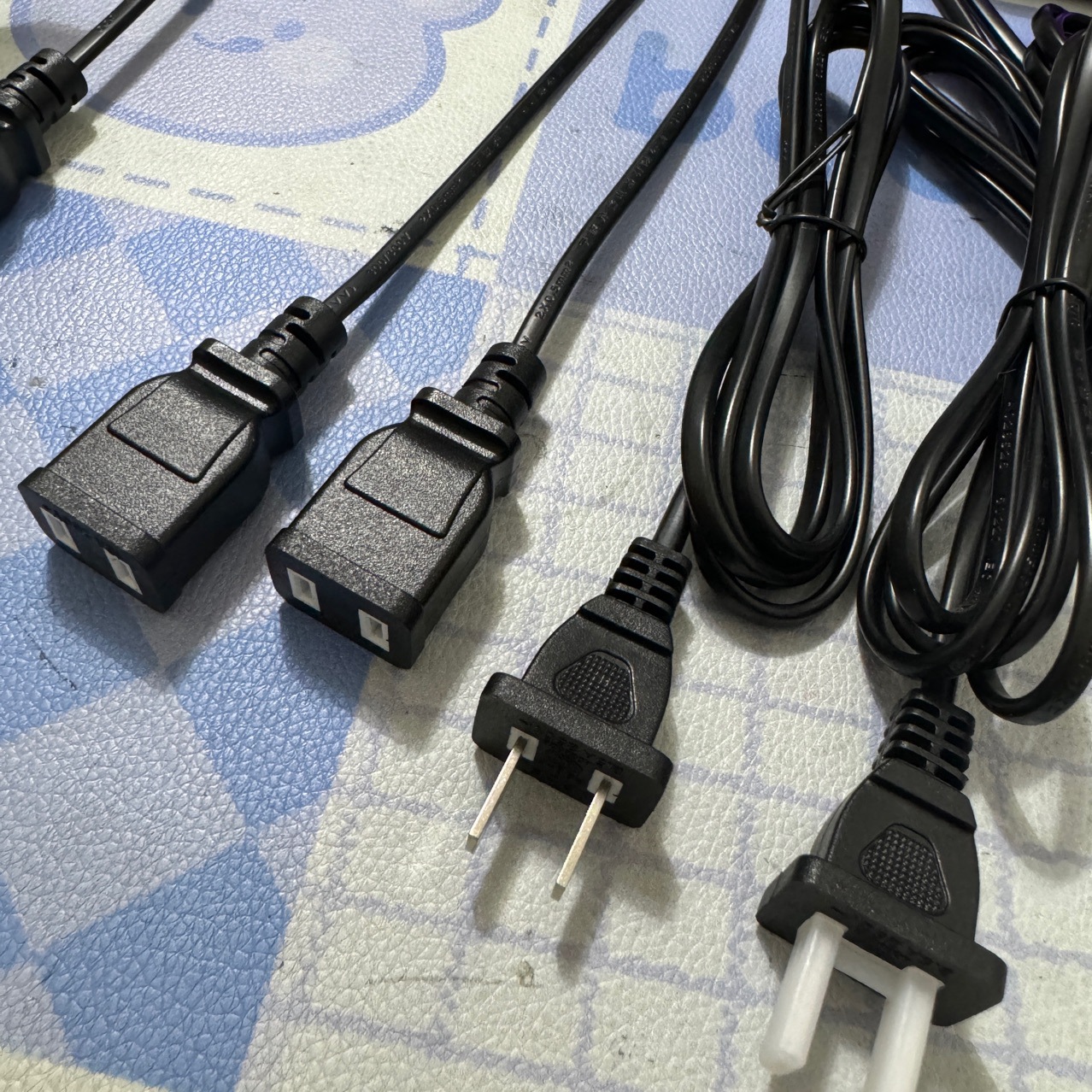 国标电源线 两芯国标公母对插 国标八字插 锄头弯八字插