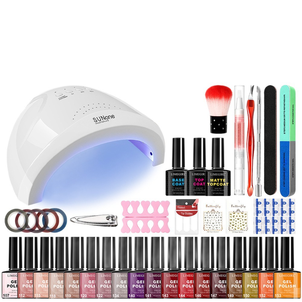 Gel de esmalte de uñas transfronterizo Lámpara de uñas Tienda de uñas Juego completo de herramientas para principiantes y principiantes Gel de esmalte de uñas para el hogar profesional