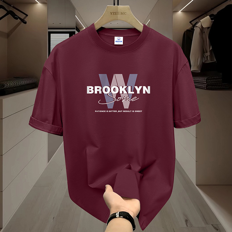 Short-Sleeved T-Shirt for Men in Summer, 100% Pure Cotton, Half-Sleeved, Round-Neck T-Shirt, Loose, Breathable, Cotton T-Shirt, Base Layer Shirt for Men
