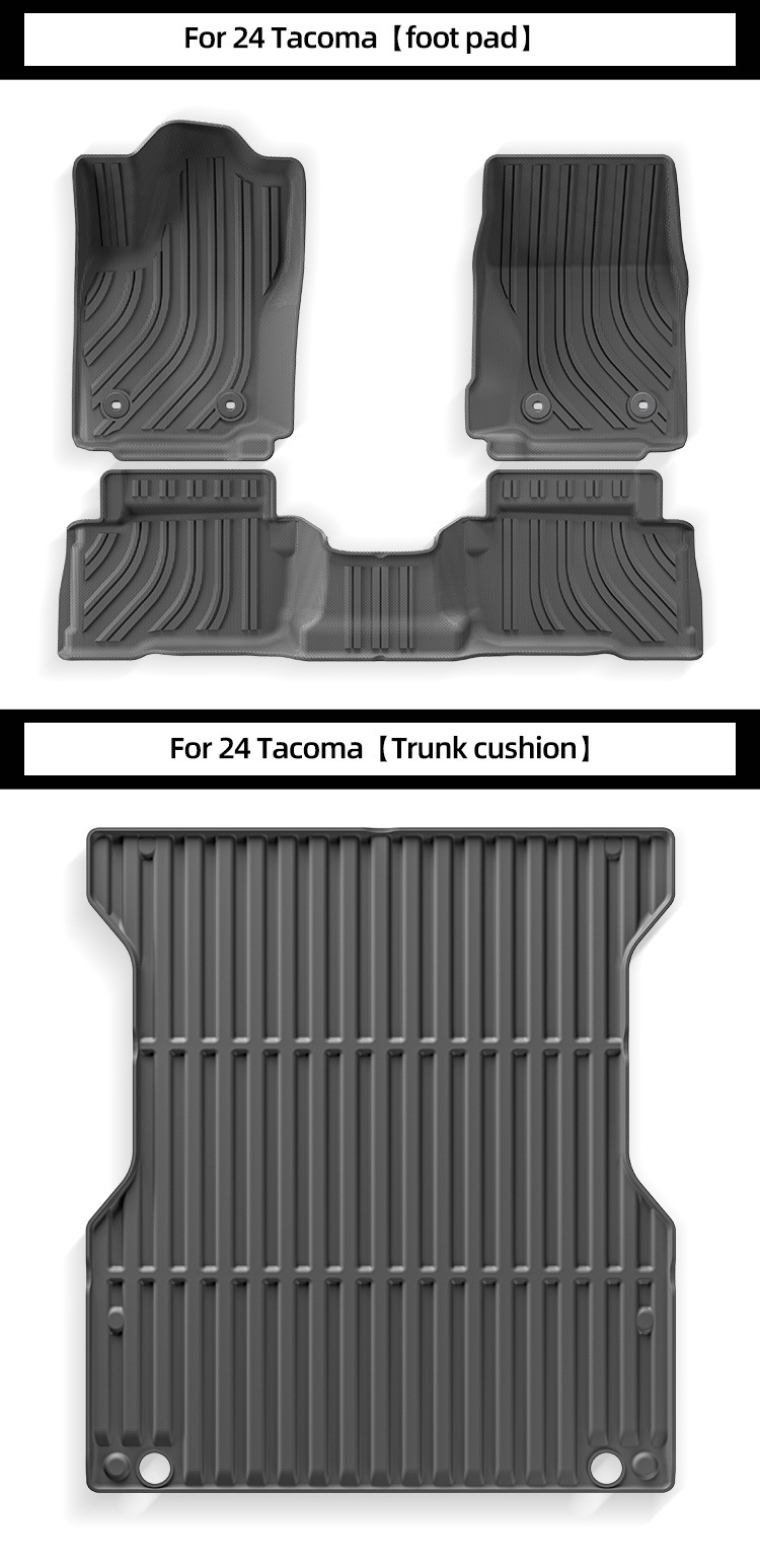 Suitable for 04-24 Toyota Tacoma Tacoma Car Floor Mats, Special Tpe Floor Mats, Rear Bucket Mats