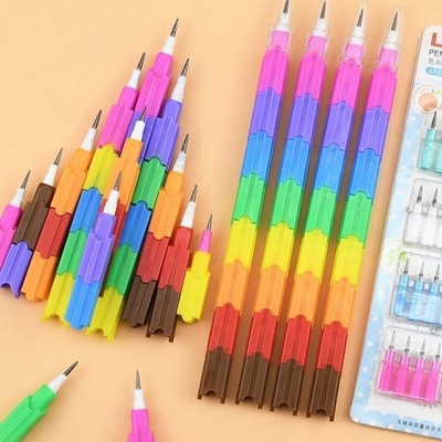 Building blocks pencil automatic Pencil Eggs pen Mosaic children pupil Activities Lead Missile Pen core