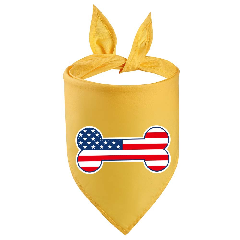 Fabricante en stock nuevo transfronterizo Día DE LA Independencia Americana mascota triángulo Toalla de algodón de una sola capa mascota bufanda perro saliva toalla