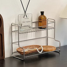 爆款双层置物架不锈钢调味架简约家居浴室洗漱用品收纳沥水杯架