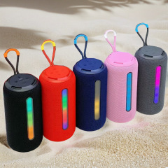 屋外 13 ワットデュアルスピーカーポータブルワイヤレス Bluetooth スピーカー RGB カラフルなライト布ネットサブウーファーポータブルギフトオーディオ