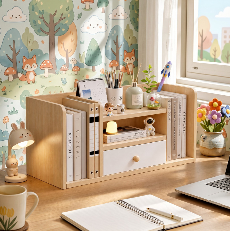 Desktop Bookshelf Storage Rack Bedroom Home Use Small Multi-Layer Stationery Rack Living Room Desk Storage Simple Bookcase Desktop Bookshelf Storage Rack Bedroom Home Use Small Multi-Layer Stationery Rack Living Room Desk Storage Simple Bookcase