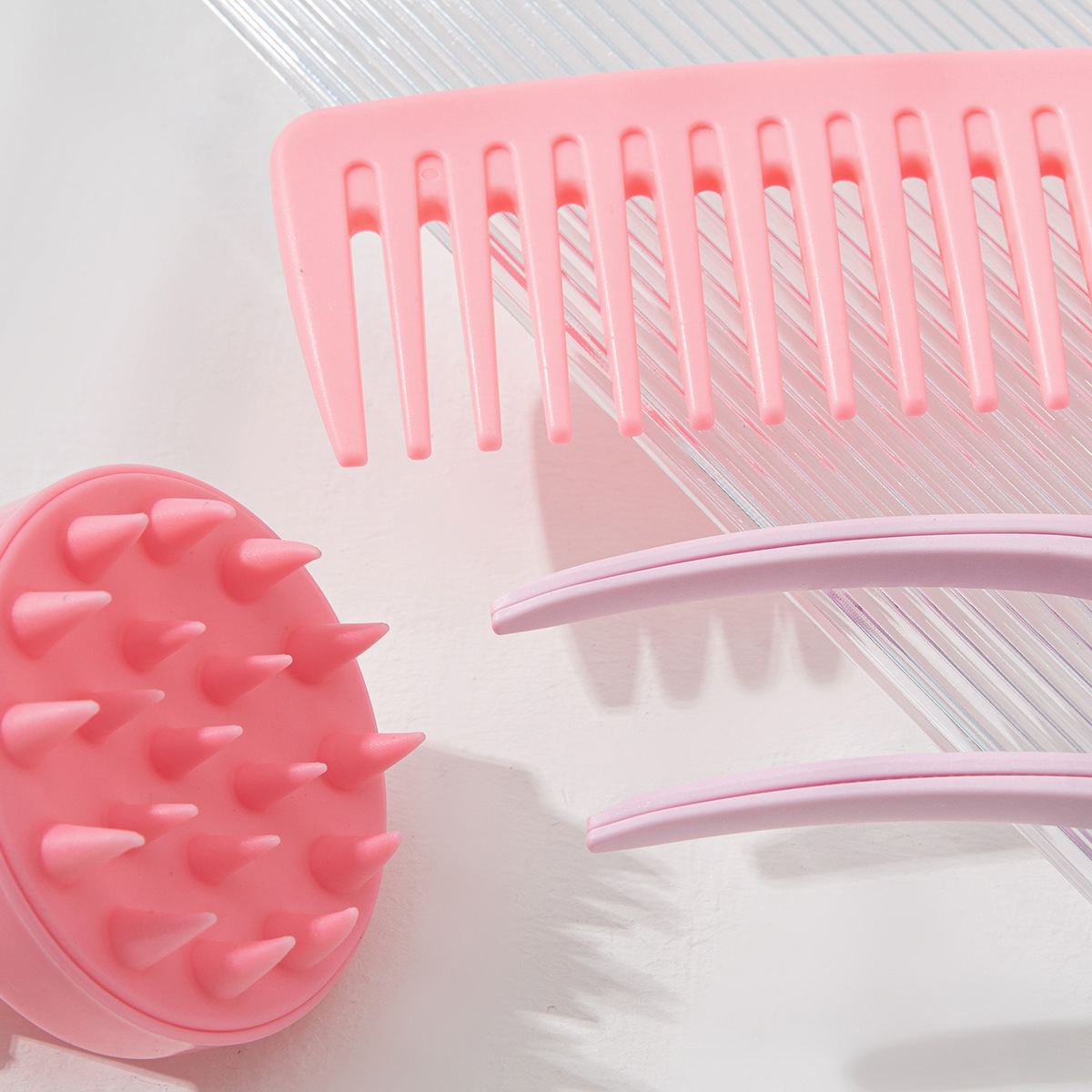 Dolia smooth hair wide-tooth comb brush styling makeup duck clip plus silicone massage shampoo brush three-piece set