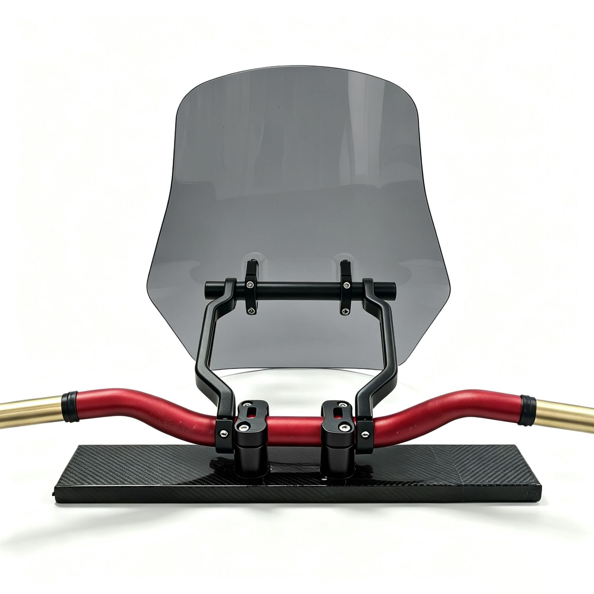 Motorcycle heightened windshield with high light transmittance aluminum alloy bracket, non-destructive installation, scooter windproof modified windscreen