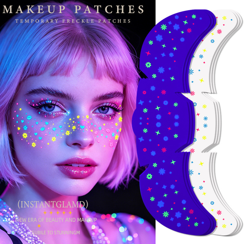 Cross-border fluorescent star freckle face sticker, all-in-one under-eye makeup tattoo sticker, temporary tattoos Cross-border fluorescent star freckle face sticker, all-in-one under-eye makeup tattoo sticker, temporary tattoos
