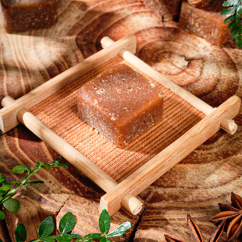 Yunnan Handmade Brown Sugar Blocks Traditional Cane Sugar 500g Jar Individually Wrapped quality and texture