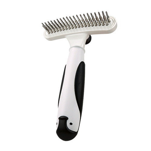 Pet rake comb, penguin handle pet grooming comb to remove floating hair, button hair removal comb, dog hair detangling comb