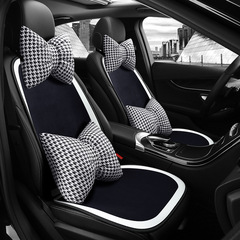 Wholesale SF Flocked Short Fur Car Seat Covers Set Black and White Winter Warm Single Seat Cover Interior Accessory