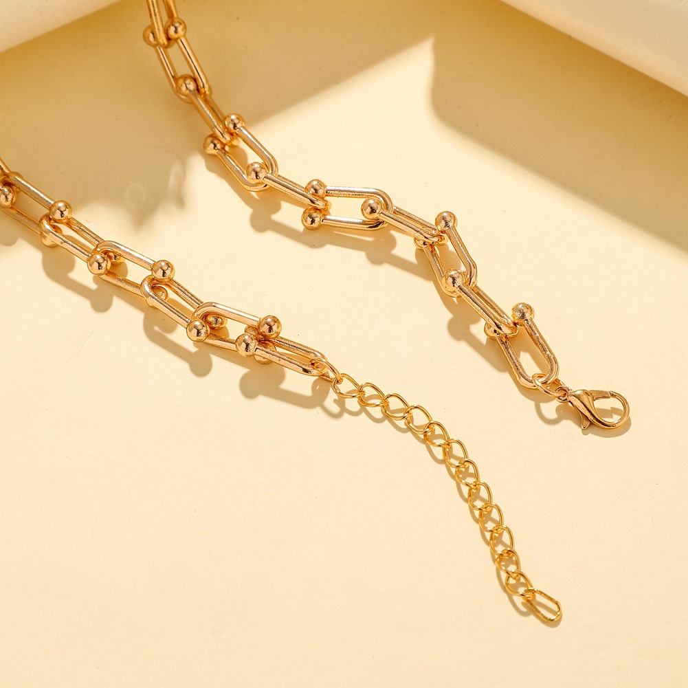 Fashion U Shape Iron Plating Unisex Necklace 1 Piece