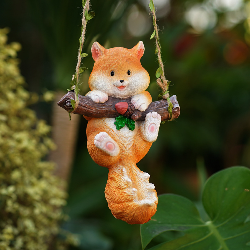 Jardín balcón Flor de jardinería al aire libre decoración colgante Bunny Swing árbol animal colgante B & B Decoración
