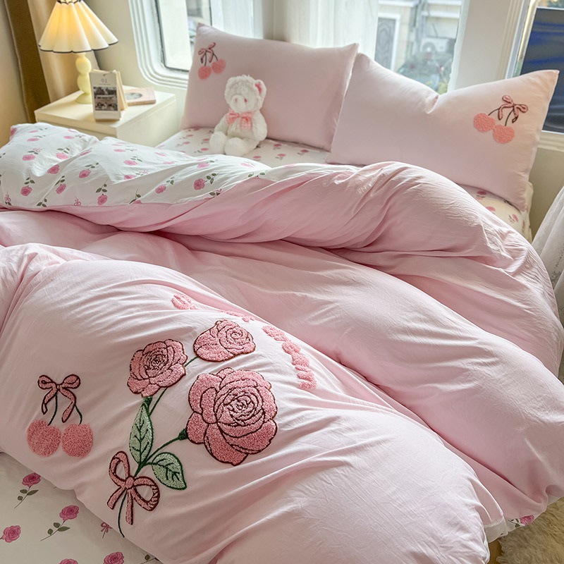 2024 new cartoon towel embroidery printed washed cotton four-piece…