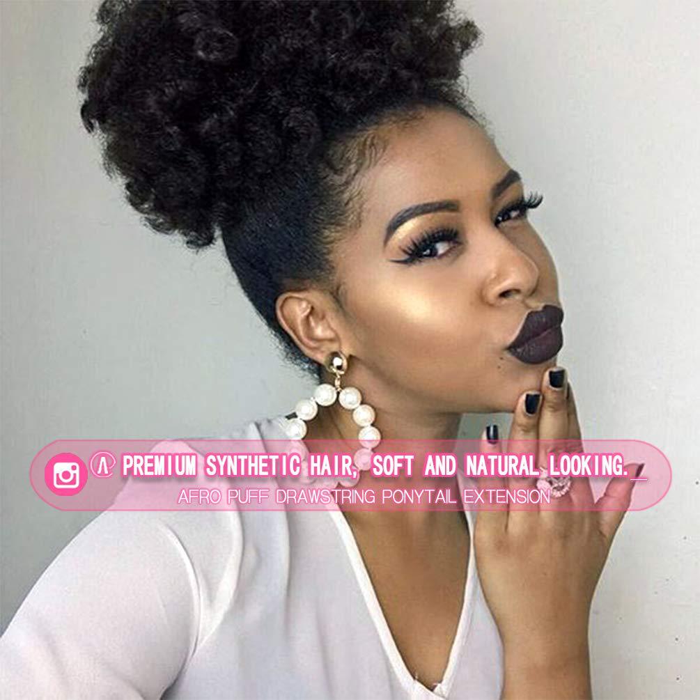Afro Puff Drawstring Ponytail para mujeres cabello humano cabello real